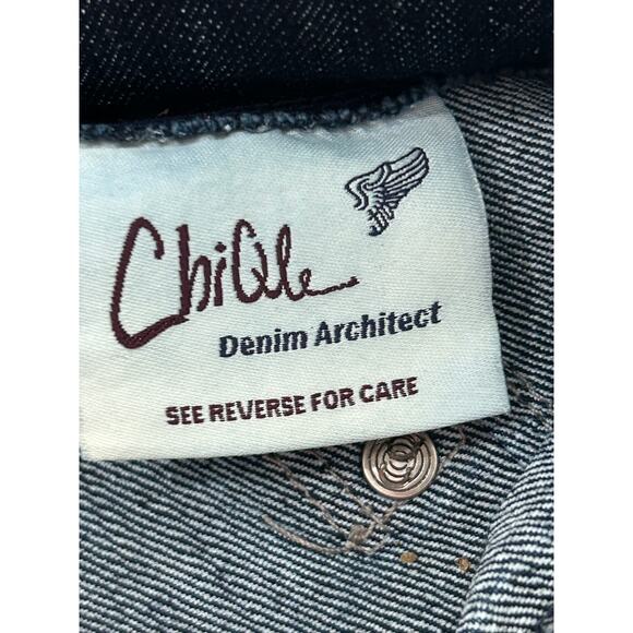 ChiQle Denim Architect Blue Women's High Corset Waist Buckle Back Jeans - Picture 10 of 10